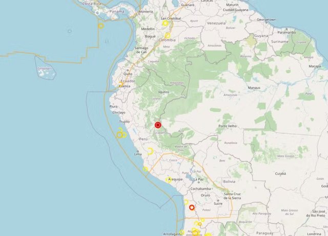 Terremoto de magnitude 5,6 � registrado perto da fronteira entre Peru e Brasil