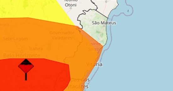 Cidades do ES recebem alertas vermelho e laranja para chuvas de at� 100 mil�metros neste s�bado (03)