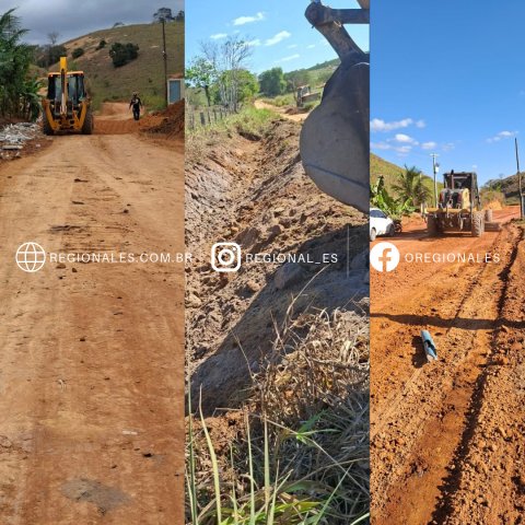 Prefeitura de Nova Ven�cia avan�a na recupera��o de estradas rurais na localidade do Refrig�rio