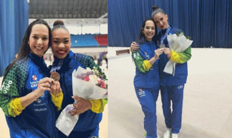 Capixabas conquistam medalhas na Copa d...<p>Duas ginastas capixabas subiram ao pódio na etapa de Tashkent, no Uzbequistão, da Copa do Mundo de Ginástica Rítmica, encerrada no último domingo (12).</p>