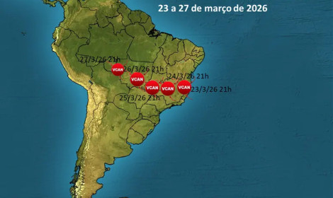 Chuva ganha força no Espírito Santo c...<p>Deslocamento de um Vórtice Ciclônico em Altos Níveis da atmosfera (VCAN) espalha áreas de instabilidade sobre as duas regiões no decorrer desta semana. Há risco de temporais.</p>