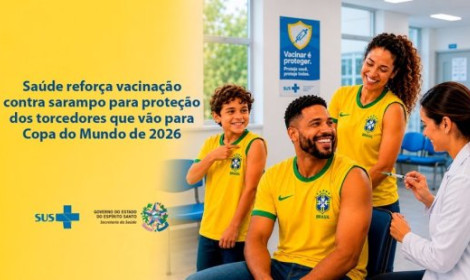 SESA reforça importância da vacinaç�...<p>A um mês do início dos jogos da Copa do Mundo da FIFA 2026, a Secretaria da Saúde (Sesa), por meio do Programa Estadual de Imunizações (PEI), reforça a importância da vacinação contra o sarampo para aqueles capixabas que vão acompanhar os jogos in loco.</p>